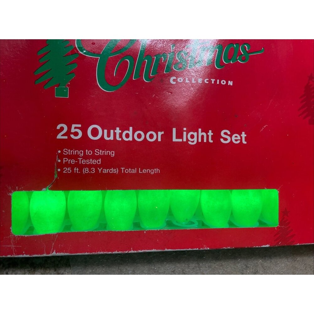 The Christmas Collection 1996 Lights Green Solid String 25ft Style Outdoor READ